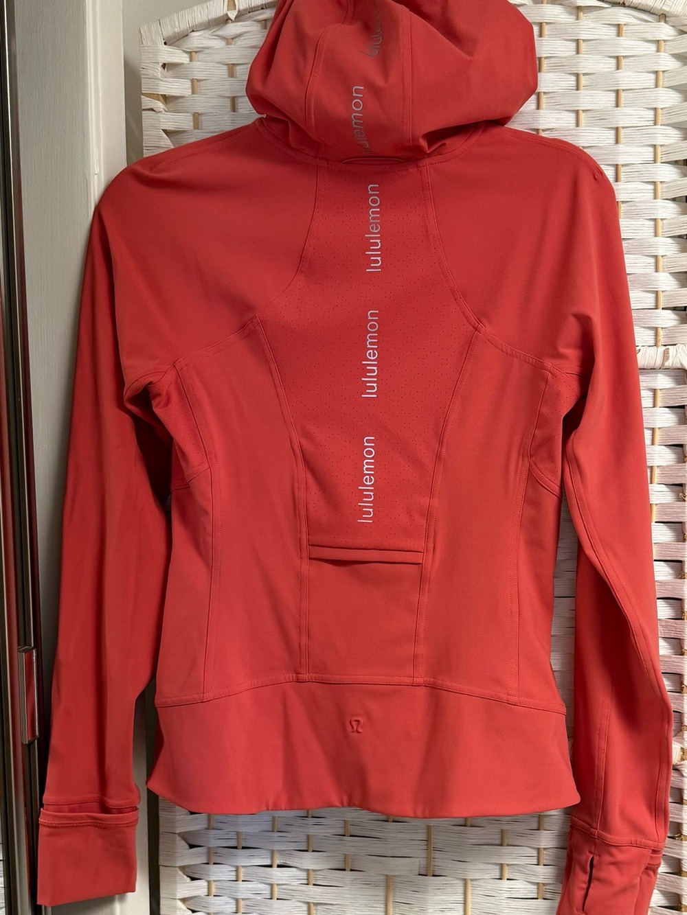lululemon athletica Coral-Red Hooded Utility Jacket Size 6